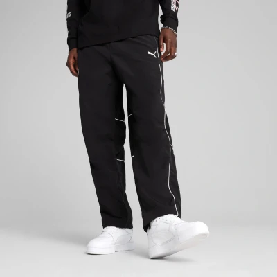 Afbeelding van Puma SDS Relaxed Graphic Track Pants Unisex Trainingsbroek, Maat: Small, Black