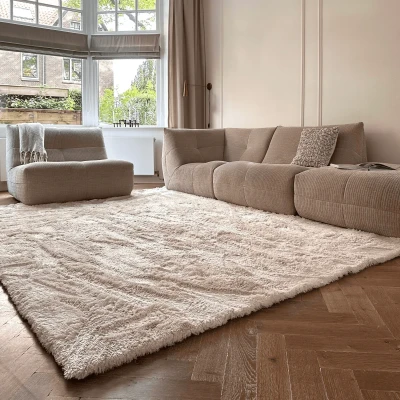 Afbeelding van Hoogpolig vloerkleed Odelia beige/wit Interieur05 240 x 330 cm (X)