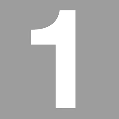 Afbeelding van iSecur Nummersticker nr. 1 in wit, hoogte 10 cm, zelfklevend huisnummer om op te plakken voor buiten, brievenbus, deur, weerbestendig, kfz_674_1
