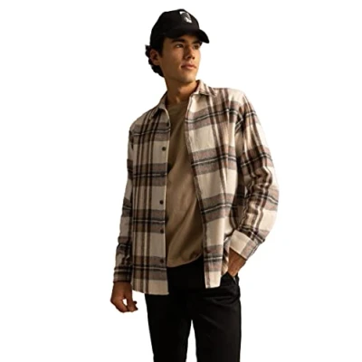 Afbeelding van DeFacto Herenshirt met lange mouwen en mouwen, stone, S