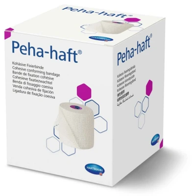 Afbeelding van Hartmann Witte latexvrije fixatiezwachtel Peha haft 8cm x 4 meter