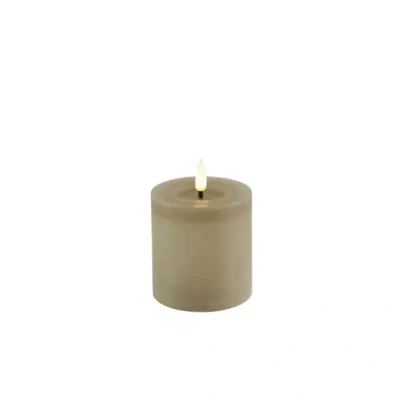 Afbeelding van Countryfield Lyon LED kaars/stompkaars beige D7,5 x H8 cm timer kaarsen