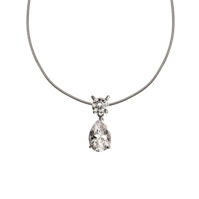 Afbeelding van Diamonfire Zilveren collier met hanger 45 cm Bridal Zirkonia Druppel