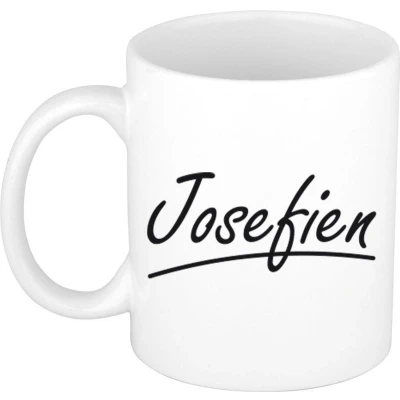 Afbeelding van Josefien voornaam kado beker / mok sierlijke letters gepersonaliseerde met Naam mokken
