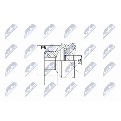 Afbeelding van Homokineet reparatie set, aandrijfas NTY NPZ AU 055