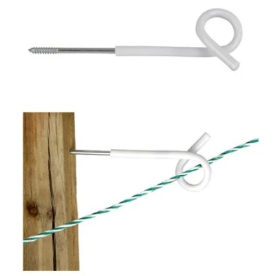 Afbeelding van Afstandisolator 25cm krulstaart wit 5 stuks