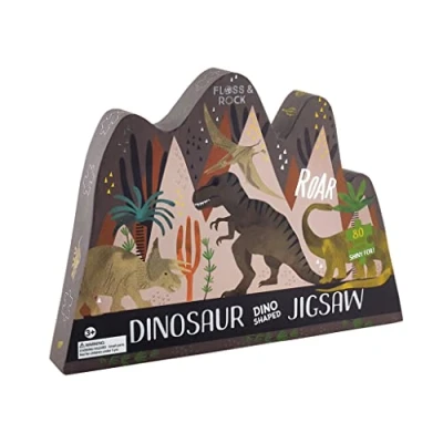 Afbeelding van Floss &amp; Rock Dinosaurus puzzel 80 stukjes 35 x 55 cm Multi