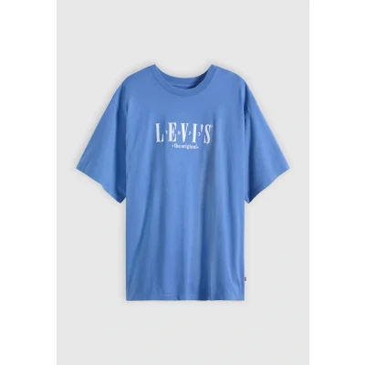 Afbeelding van Levi&#039;s Plus BIG Graphic CREW Tshirt print, Heren, Maat: XXL, Dutch blue