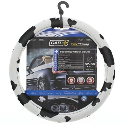 Afbeelding van Sumex cow2021 koe stijl stuurhoes universeel fluweel koe, zwart en wit, 37 39 cm diameter