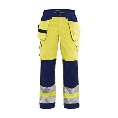 Afbeelding van Blaklader Dames werkbroek High Vis met spijkerzakken 7156 1811 Geel/Marineblauw C38