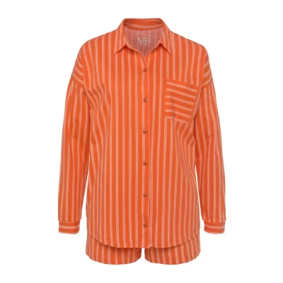 Afbeelding van Vivance Pyjama, Dames, Maat: 32/34, Orange gestreift