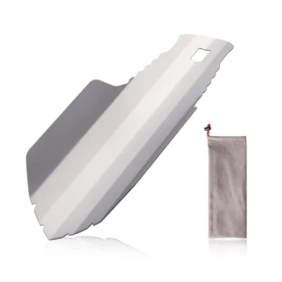 Afbeelding van Titanium handschep, tuinbloemenklep, ultralichte campingschep, multifunctionele rugzaktroffel met opbergtas voor rugzakreizen, camping, survival