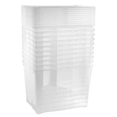 Afbeelding van Grizzly opbergboxen 10 x 20 L middelhoog met deksel transparant transparante boxen stapelbaar ventilatie