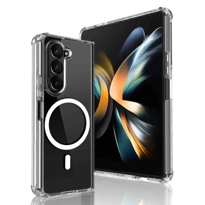 Afbeelding van Samsung Galaxy Z Fold 6 MagSafe Hoesje Siliconen en TPU (zacht) imoshion Backcover Transparant Telefoonhoesje