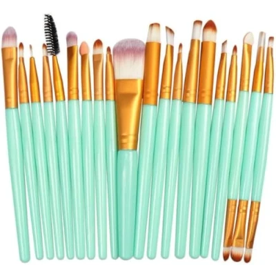 Afbeelding van 20Stuks Make Up Kwasten Set Groen Oogschaduw Foundation Poeder Eyeliner Wimper Lip Borstel Cosmetische beauty Tool Kit Hot