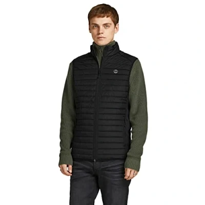 Afbeelding van JACK &amp; JONES gewatteerde vest zonder mouwen herenjas JJEMULTI, Colour:Black, Size:L
