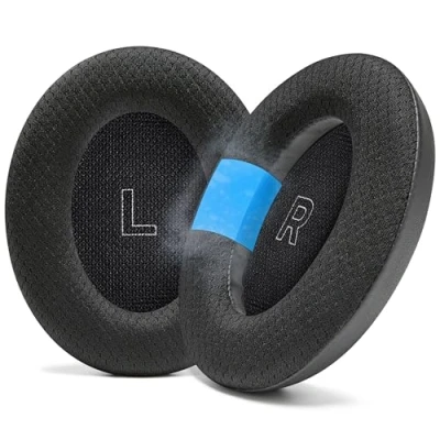 Afbeelding van WC Freeze QC Ultra Koelende gel oorkussentjes voor Bose Quietcomfort hoofdtelefoons gemaakt door Wicked Cushions Ademende sportstof, verkoelende gel, extra dik en langer koel Black