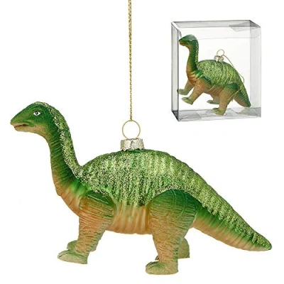 Afbeelding van kerstboomversiering, figuren, hanger, dino, dinosaurus, draak van glas (1 x dinosaurus)