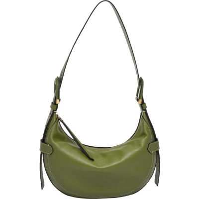 Afbeelding van FOSSIL Leren Schoudertas Harwell Hobo Tarragon Olijfgroen