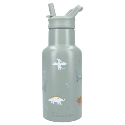 Afbeelding van Kidzroom Small Talk Drinkfles Groen 350ml Dino&#039;s Schoolbeker