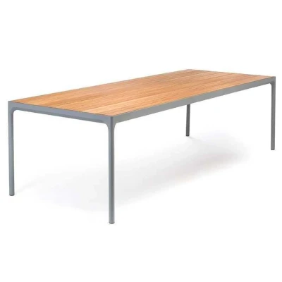 Afbeelding van Tuintafel Houe Four Table Bamboo Dark Grey 90x270 cm