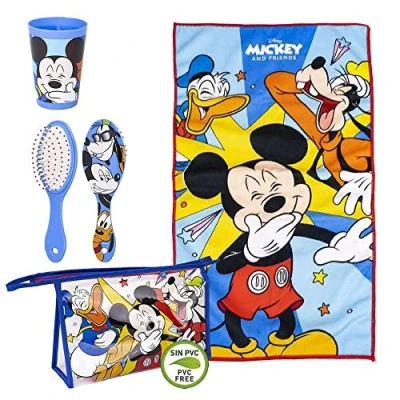 Afbeelding van Kindertoiletartikelen Reisset Mickey Mouse 4 Onderdelen Blauw