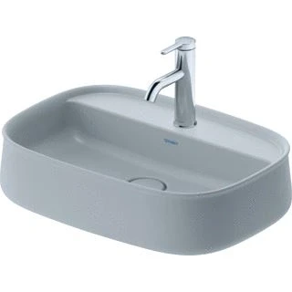 Afbeelding van Duravit zencha opzetwastafel 550 mm grijs zijdemat kraanvlak met 1 kraangat geslepen 2374556771