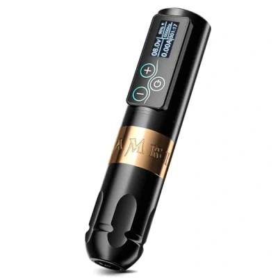 Afbeelding van Ambition Vibe Tattoo Machine Roterende Cartridge Batterij Pen met 2400mAh Aanraakknoppen LED Digitaal Display Draadloze Power Borstelloze Motor voor Professionele Artiesten