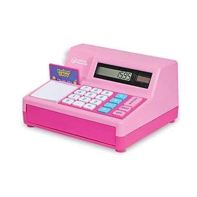 Afbeelding van Learning Resources Pretend &amp; Play Rekenmachine Contant Geld Register Speelgoed 3 Stuks Set, Roze