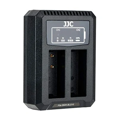 Afbeelding van JJC USB dubbele oplader acculader voor Panasonic G100 G110 LX100 LX100II GX7 GX80 GX85 GX9 G7XIII GX7II ZS200 ZS70 GF6 Leica C Lux D Lux7 Lux8 camera&#039;s DMWW BLG10BLE9 BP DC15 accu