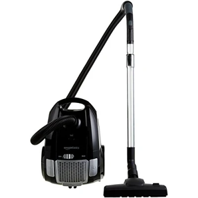 Afbeelding van Amazon Basics Stofzuiger met zak, krachtig, voor harde vloeren en tapijten, HEPA filter, snelheidscontrole, 700 W, 3,0 l, EU, zwart