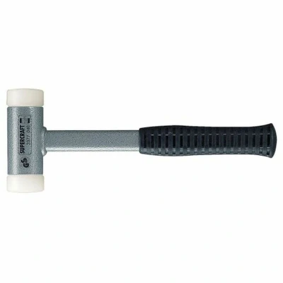 Afbeelding van Halder Kunststofhamer lengte 335 mm hoofd d. 70 stalen buis terugslagvrij hard nylon wit 1 stuk 3377.070