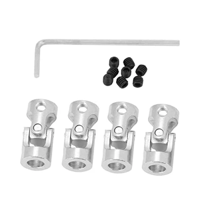 Afbeelding van 4 stks Asgewricht Koppeling connector, Universele Vernikkelde Ijzeren Motor DIY Stuurlengte 23mm OD 11mm Joint:(4x5mm)