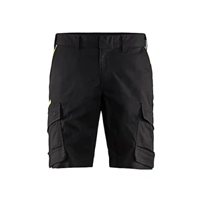 Afbeelding van Blaklader Industrie short met stretch 1446 1832 Zwart/High Vis Geel C50