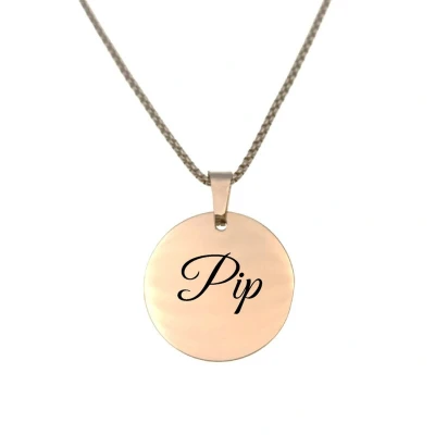 Afbeelding van Ketting RVS Met Naam Gravering Pip Rosegoud Rond
