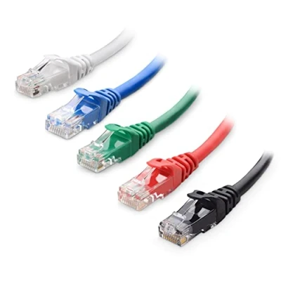 Afbeelding van Cable Matters 5 kleuren combo Cat6 Ethernet kabel met beschermlip (Cat6 kabel, Cat 6 kabel) van 0,3 meter