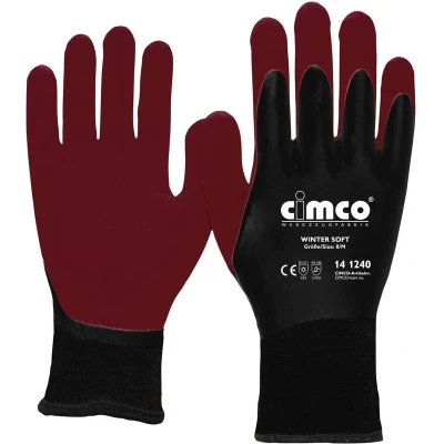 Afbeelding van Cimco Winter Soft dunkelrot/schwarz 141240 Werkhandschoen Vinyl Maat (handschoen): 8, M EN 388 1 paar
