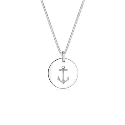 Afbeelding van Elli Anchor Plate Basic Ketting, Dames, Maat: 45, Silberfarben