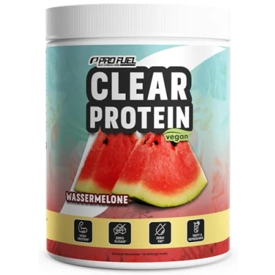 Afbeelding van Clear Proteïne, veganistisch, 360 g watermeloen, ongelooflijk lekkere en verfrissende eiwitdrank, helder weiproteïne/Iso alternatief met hoogwaardig erwteneiwithydrolysaat, 56%