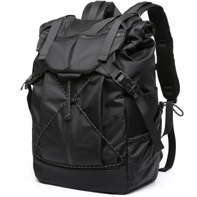 Afbeelding van Ibenzoa® Robuuste Rolltop Rugzak met Laptopcompartiment, Geschikt voor Dagelijks Gebruik en Reizen