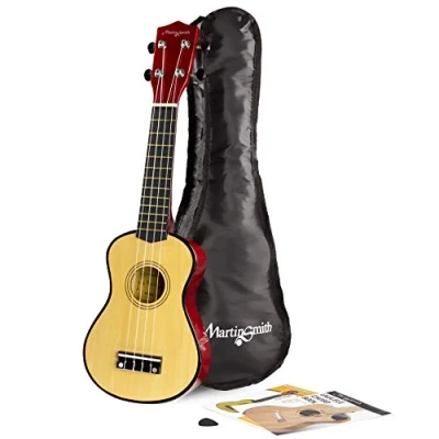 Afbeelding van Martin Smith UK 212 A Sopraanukelele met ukeleletas en akkoordenboek, naturel