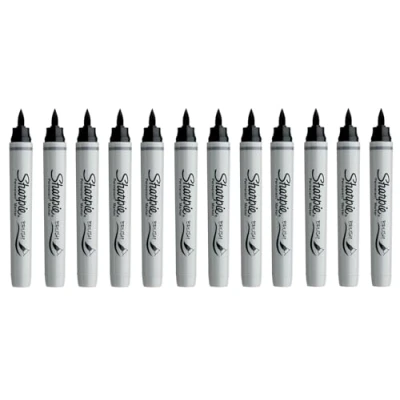 Afbeelding van Sharpie Brush Marker Permanente Pen Zwart 12 Pack