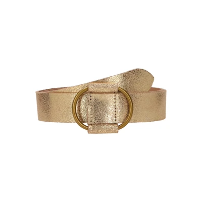 Afbeelding van PIECES leren riem PCPILJA goudkleurig