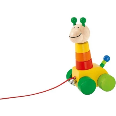 Afbeelding van Selecta Spielzeug Trekfiguur Giraffe Collino 18 Cm Hout