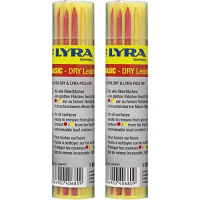 Afbeelding van LYRA Vervangende vullingen grafiet (geel en rood) dubbele verpakking voor Dry Profi LED