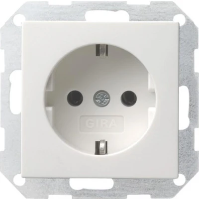 Afbeelding van GIRA 018803 Wandcontactdoos met randaarde Inzetstuk System 55, Standaard E2, Event, Event Clear, Opaque, Esprit, ClassiX Wit (glanzend)