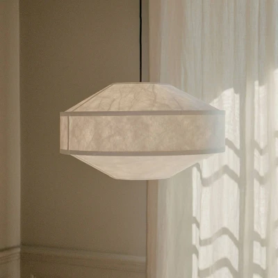 Afbeelding van New Works hanglamp Kite, Ø 55 cm, wit, 3 lamps, fleece