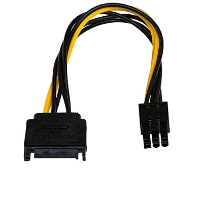 Afbeelding van Akyga AK CA 30 SATA Mannelijke naar PCI E 6 pin Vrouwelijke Adapter Kabel 15cm