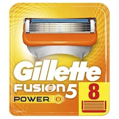 Afbeelding van Gillette Fusion5 Power Navulmesjes (8 Stuks), Scheermesjes Voor Mannen, 5 Anti frictiemesjes Tot Wel 20 Scheerbeurten Per Navulmesje, Past In Brievenbus