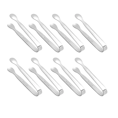 Afbeelding van 8 Pack Mini Ijstang Suikertang Roestvrij Staal Kleine Serveertang Voorgerechten Tang voor Party Koffie Thee Bar Keuken